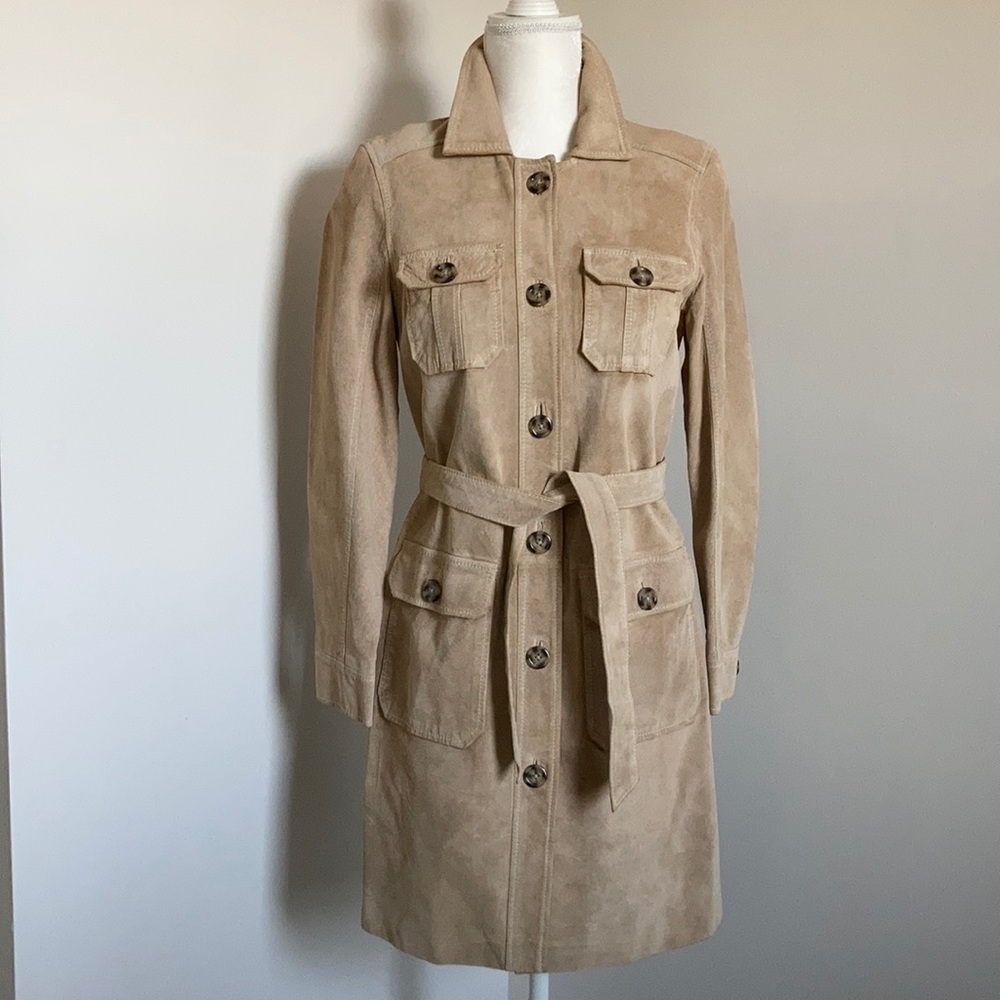 INC SUEDE LEATHER COAT SIZE S